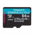 MicroSDXC 128GB Kingston Canvas GO! C10 UHS-I U3 V30 SDCG3/1284GB 170/90MB/s