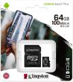 MicroSDXC 64GB Kingston + adp Canvas select plus C10 U1 SDCS2/64GB R:100MB/s