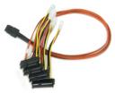 LSI 0.6 meter Multi-lane Internal (SFF-8087) SAS/SATA breakout cable, forward, 4x (SFF-8482) w/ pwr