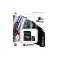 MicroSDHC 16GB Kingston + adp Canvas select plus C10 U1 SDCS2/16GB R:100MB/s